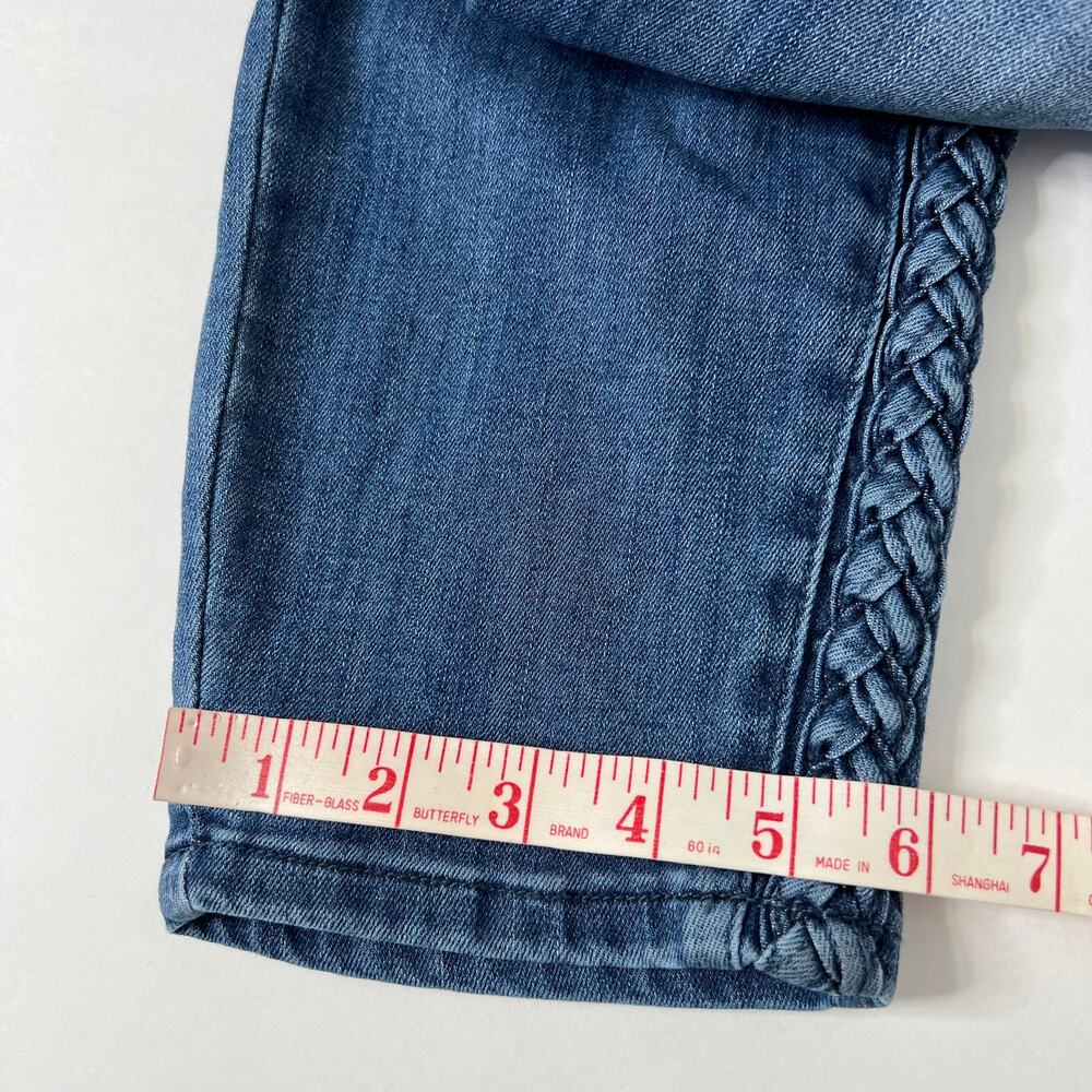 Judy Blue Relaxed Fit Jeans Medium Wash Stretch Denim Braided Size 32 - Picture 9 of 12